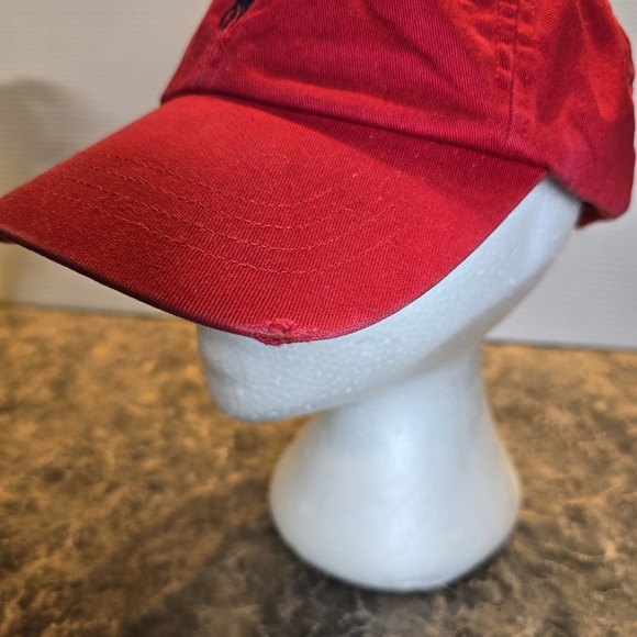Polo Ralph Lauren‎ Hat Cap Youth Boys Strapback Red Low Profile Streetwear Logo - Picture 2 of 6